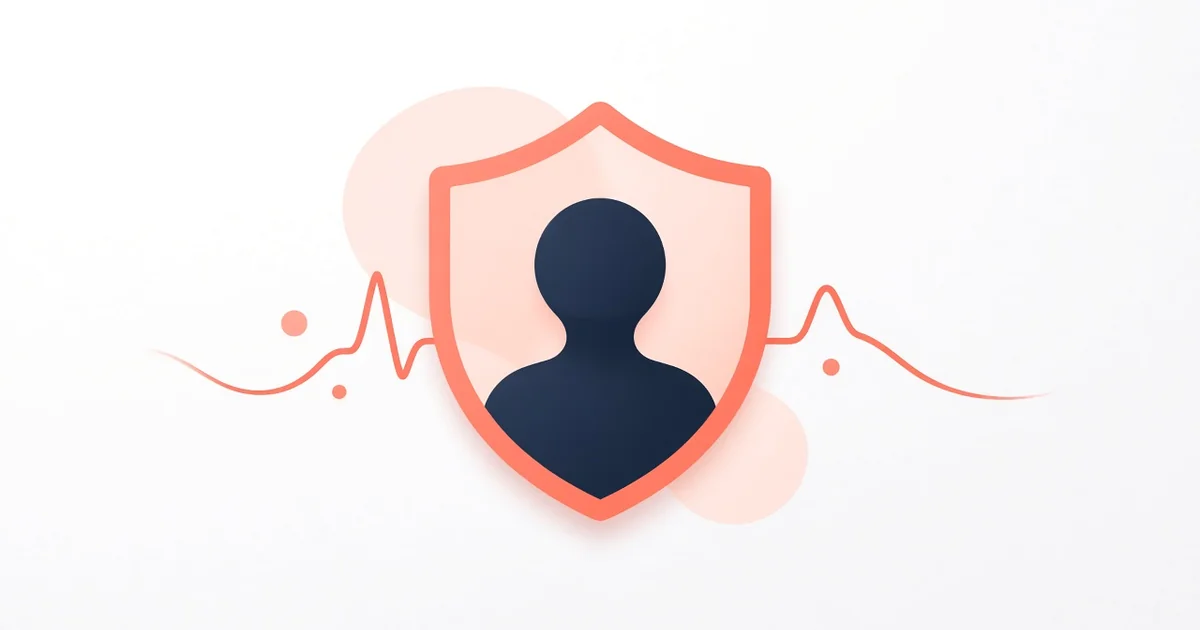 Illustration of a protective shield over a player silhouette with a pulse line, representing monitoring markers of gambling harm